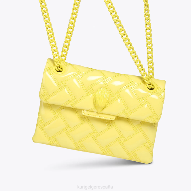 Kurt Geiger mujer londres mini kensington empapar 2LPR79 | bolsas amarillo